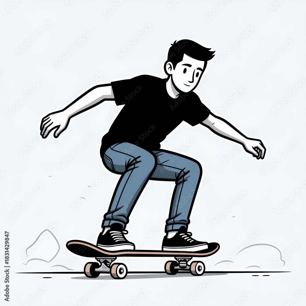 Fototapeta premium man on skateboard