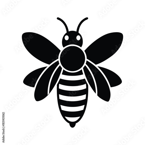 Bee With Wings And Antennae Icon Vector Illustration
