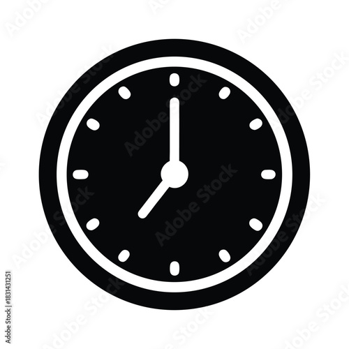 Clock Simple Hands Icon Vector Illustration