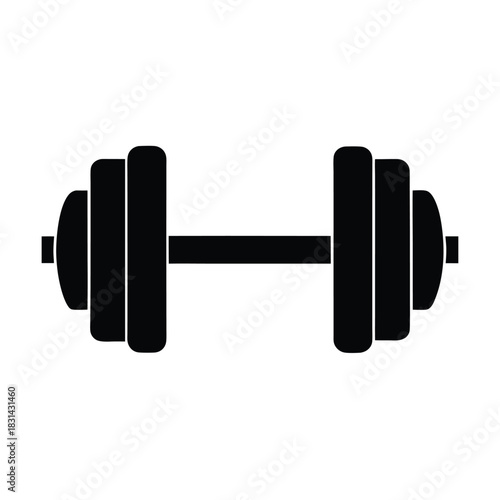 Dumbbell Bar And Weights Icon Vector Illustration