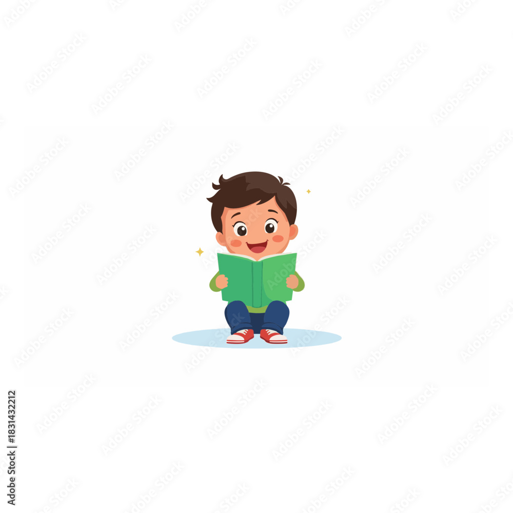 Fototapeta premium A cheerful cartoon cat on a holiday trip, happily walking with luggage and shopping bags, expressing joy with a heart icon
