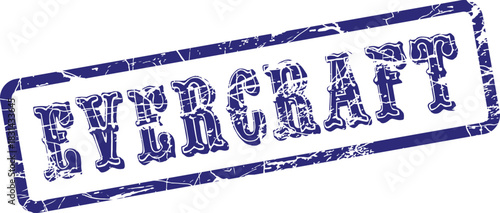 Evercraft Blue Grungy Rubber Stamp for Branding and Official Documentation