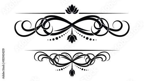 Elegant floral design elements vector art for graphic design