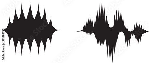 Abstract black soundwave or audio waveform design