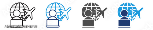 travel agency  icon set multiple style