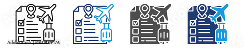 itinerary  icon set multiple style