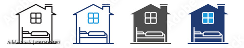 accommodation  icon set multiple style