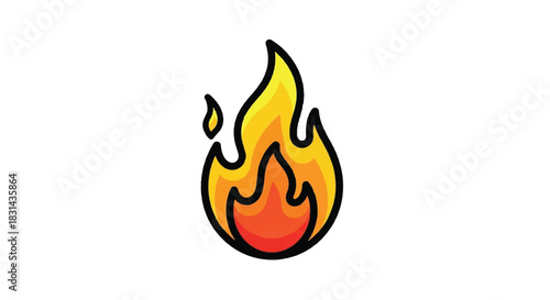 Vibrant Flame Illustration - A Symbol of Energy and Warmth.
