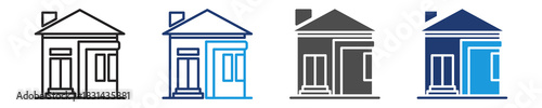 villa  icon set multiple style