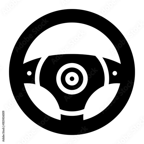steering wheel glyph icon