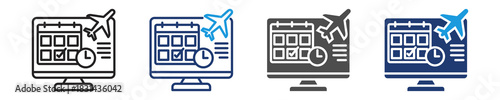 booking systems  icon set multiple style