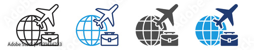 business travel  icon set multiple style