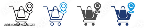 shopping area  icon set multiple style