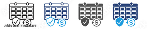 refund policy  icon set multiple style