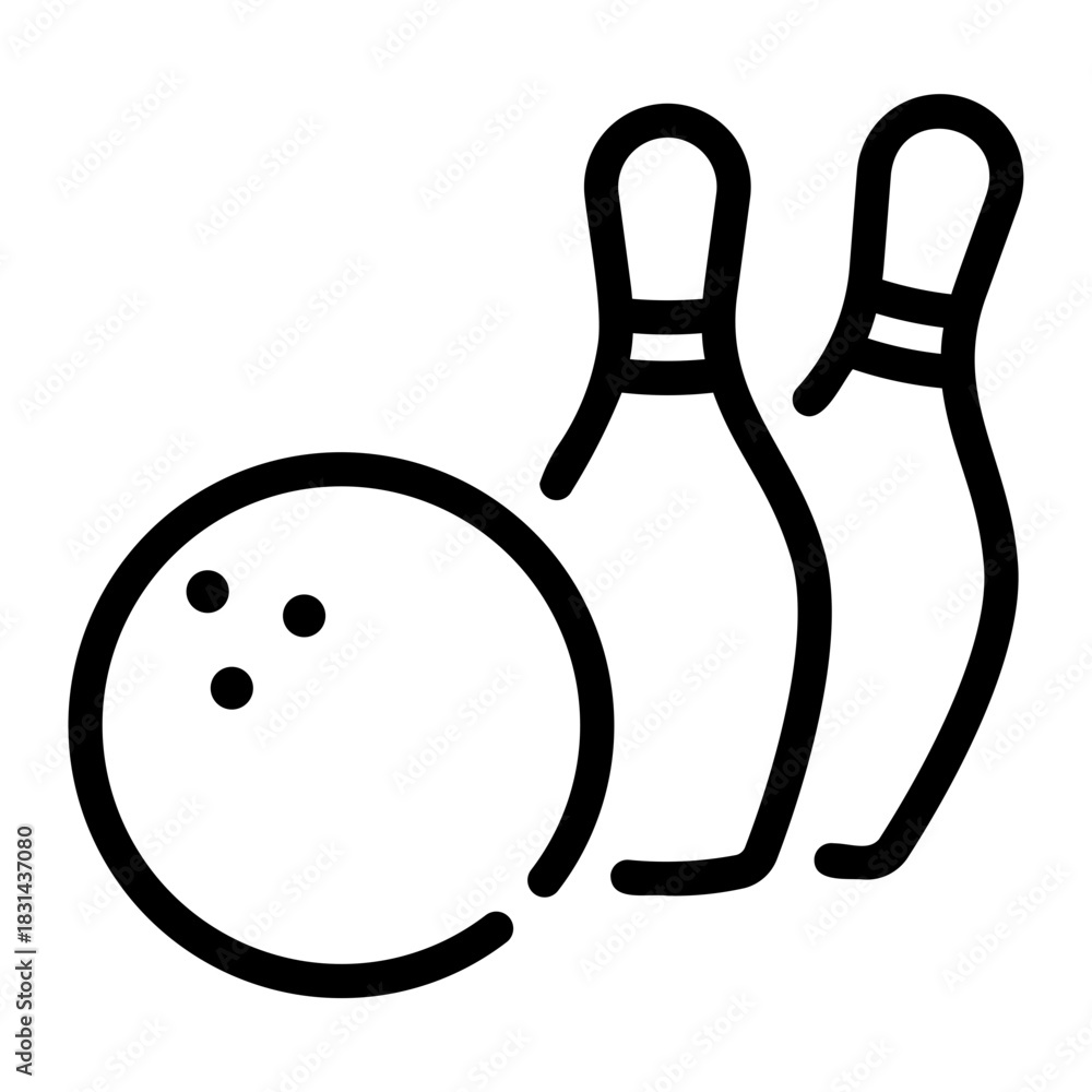 Fototapeta premium bowling line icon
