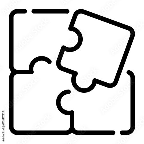 puzzle line icon