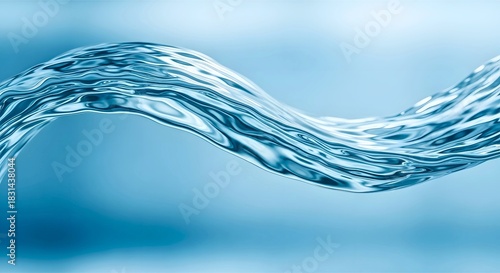 Fototapeta Naklejka Na Ścianę i Meble -  An elegant flow of clear blue liquid waves