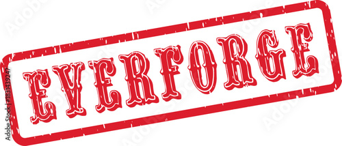 Everforge Red Distressed Rubber Stamp Impression for Industrial Production and Branding Assets