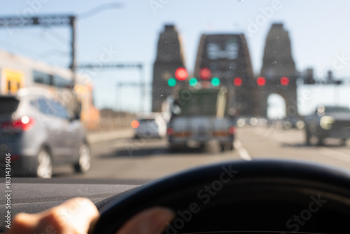 Wallpaper Mural blurry image of driver pov Torontodigital.ca