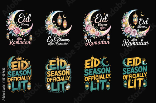 Eid Blooms After Ramadan Floral Crescent Moon and Season Lit Collection flowers