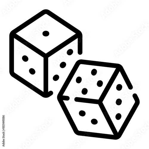 dices line icon