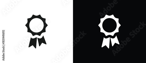 Simple Approval icon, certified medal symbol, Verified medal icons. Approved or certified badge medal symbol. Approved quality sign, vector illustration in transparent and black background. Flat icon
