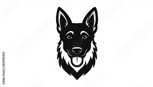 German Shepherd dog head silhouette.