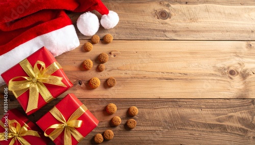 Minimal Sinterklaas Flat-Lay Composition with Copy Space for Dutch Holiday and Winter Season