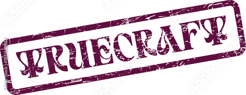 TrueCraft Distressed Purple Ink Rubber Stamp for Quality Product Endorsement