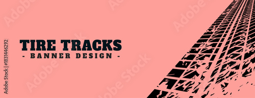 Bold Tire Track Banner Design for Automotive Branding