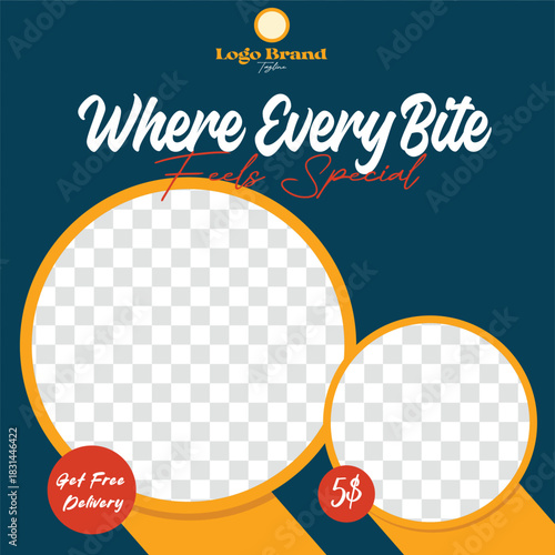 Charming culinary experience promotion design for restaurant branding layout