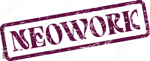 Official NEOWORK corporate branding stamp featuring an authentic grunge texture for important records