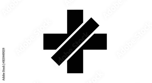 Bold abstract geometric symbol representing innovation and progress with dynamic diagonal elements, perfect for modern branding and design concepts