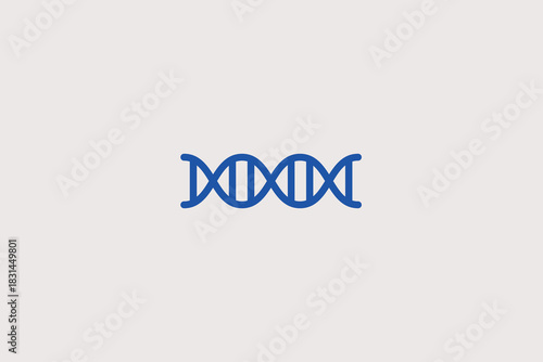 DNA illustration in line style design. Vector illustration.	