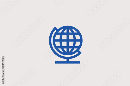 globe illustration in line style design. Vector illustration.	