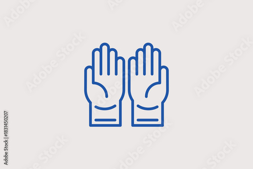 working gloves illustration in line style design. Vector illustration.	