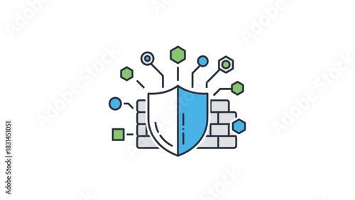 Fortifying Digital Defense A Shield Against Cyber Threats Illustration