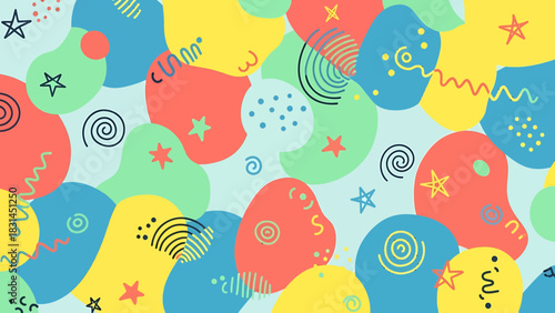 Colorful Abstract Pattern with Geometric Shapes and Vibrant Colors for Modern Backgrounds