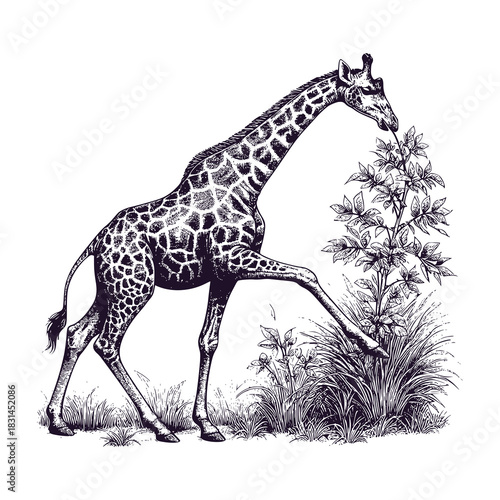 giraffes eat plants