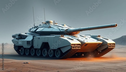 Advanced main battle tank, powerful weaponry, futuristic design,  protection,  tank