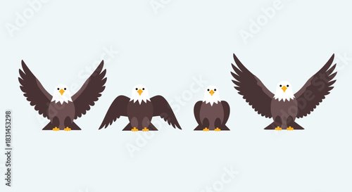 Bald eagle poses with transparent background