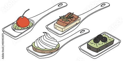 Appetizers on spoons offer a delightful culinary experience for food enthusiasts