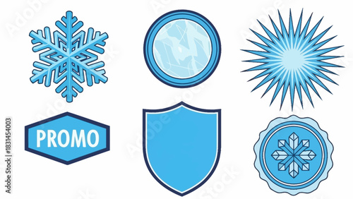 Winter Sale Icons Collection – Frosty Badges, Snowflakes, Cold Promo Labels