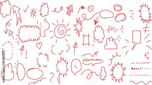 collection of hand-drawn doodle icons and symbols intended for visual communication and design projects. vector illustration
