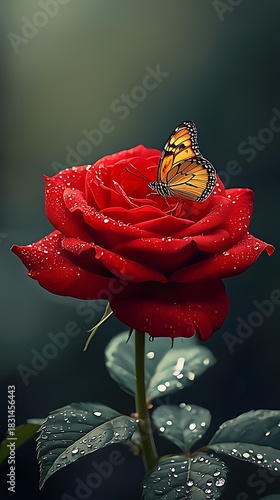 red rose on a black background