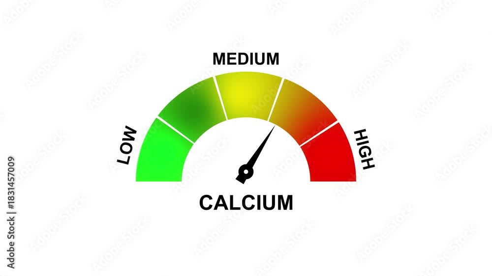 Calcium Meter Showing Medium Level With Green Yellow Orange and Red ...