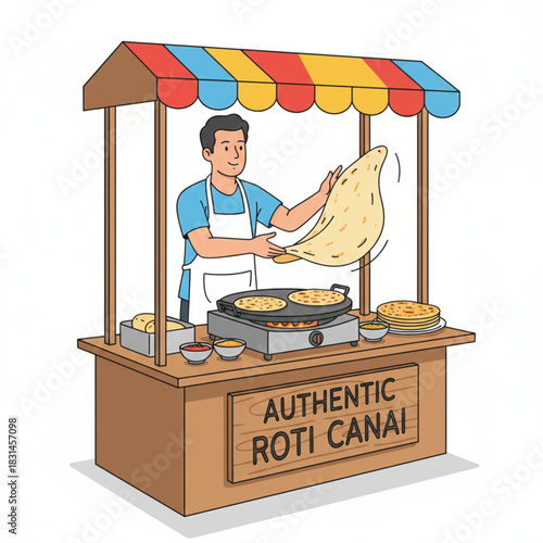 Funny vector illustration of a worker at home in the kitchen with his wife and child eating food after a busy day as a boss at the school office