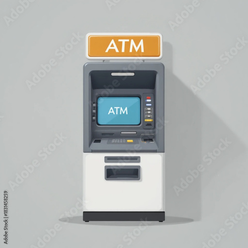 Illustration of flat colored business themed icons on a plain background 