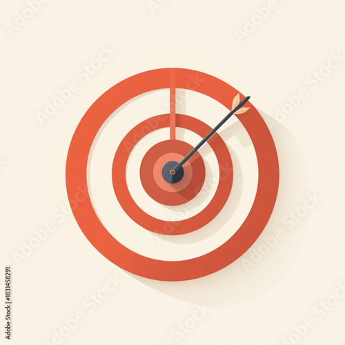 Illustration of flat colored business themed icons on a plain background 