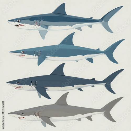 sharks vector illustration
